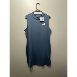 PUMA Women's Sleeveless  Blue Essentials  DRESS Cotton Stretch Size Medium NWT